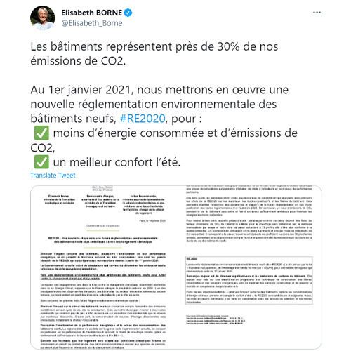 Tweet RE2020 Elisabeth Borne