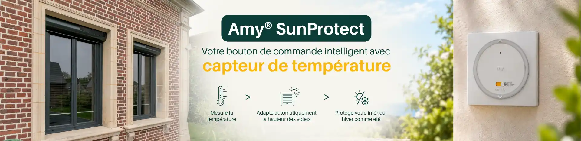 Amy, la télécommande Somfy avec capteur d'ensoleillement