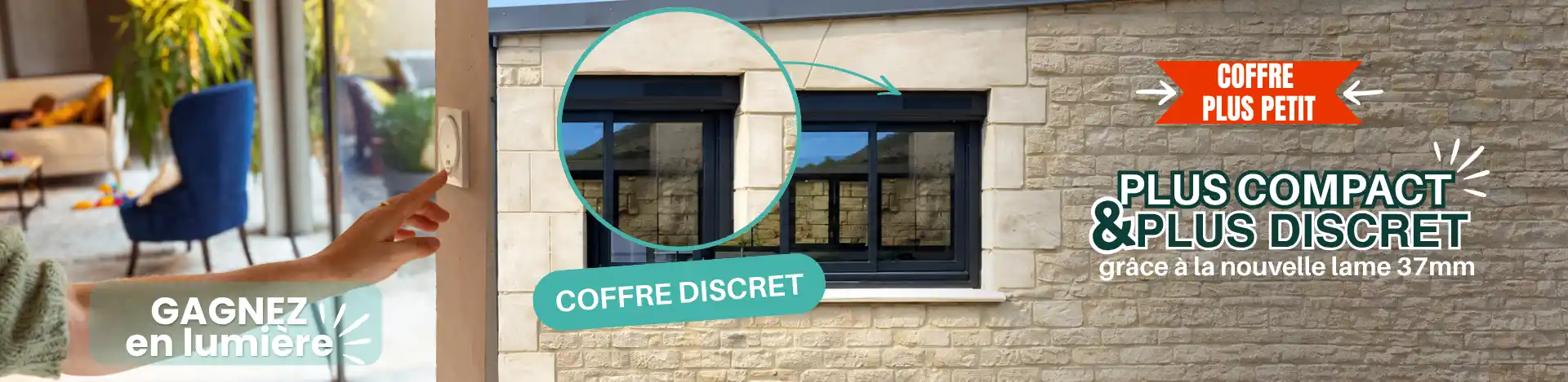 Coffres de volet roulant solaire plus petits et plus discrets grâce à la nouvelle lame 37 mm